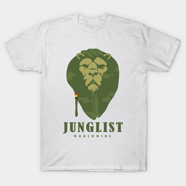 Junglist Worldwide Movement ( Cammo Edition ) T-Shirt by Wulfland Arts